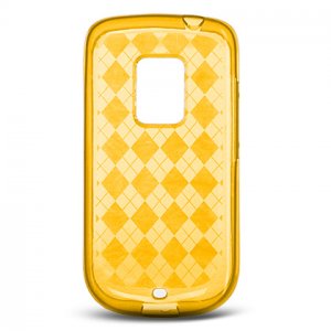 Yellow Argyle Design Rubber Case for HTC Hero (Sprint)
