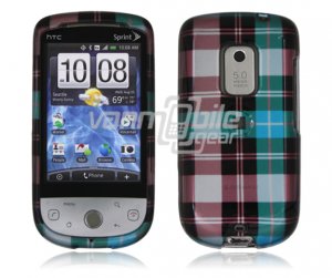 Blue Plaid Design Hard Case for HTC Hero (Sprint)