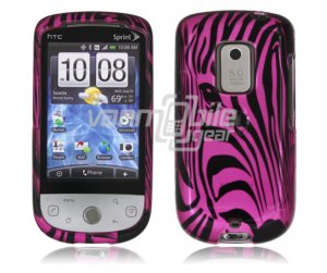 Pink Zebra Face Design 2-Pc Hard Case for HTC Hero CDMA (Sprint)