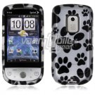 White/Black Pawprint Design Hard 2-Pc Snap On Faceplate Case for HTC Hero CDMA (Sprint)