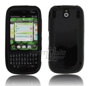 Black Solid Hard 1-Pc Rubber Skin Case for Palm Pixi/Pixi Plus
