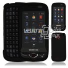 Black Hard "Rubberize" 2-Pc Snap On Plastic Faceplate Case for Samsung Reality U820 (Verizon)