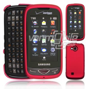 Pink Hard "Rubberize" 2-Pc Snap On Plastic Faceplate Case for Samsung Reality U820 (Verizon)