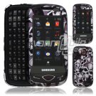 Black Skulls Design Hard 2-Pc Snap On Faceplate Case for Samsung Reality (Verizon Wireless)