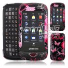 Pink Butterfly Design Hard 2-Pc Snap On Faceplate Case for Samsung Reality (Verizon Wireless)