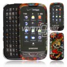 Skulls and Hearts Design Hard 2-Pc Snap On Faceplate Case for Samsung Reality (Verizon Wireless)