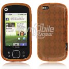 Orange Argyle Design 1-Pc Hard Rubber Skin Case for Motorola Cliq XT (T-Mobile)