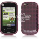 Pink Argyle Design 1-Pc Hard Rubber Skin Case for Motorola Cliq XT (T-Mobile)