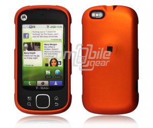 Orange Hard 2-Pc "Rubberized" Snap On Faceplate Case for Motorola Cliq XT (T-Mobile)
