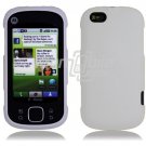 White Hard 2-Pc "Rubberized" Snap On Faceplate Case for Motorola Cliq XT (T-Mobile)