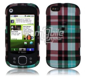 Blue Design Hard 2-Pc Snap On Faceplate Case for Motorola Cliq XT (T-Mobile)