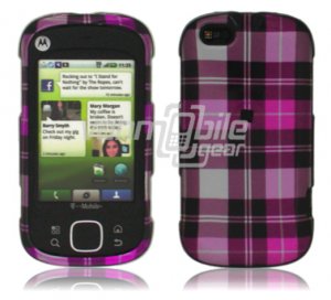 Pink Design Hard 2-Pc Snap On Faceplate Case for Motorola Cliq XT (T-Mobile)