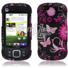 Pink Butterfly Design Hard 2-Pc Snap On Faceplate Case for Motorola Cliq XT (T-Mobile)