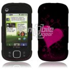 Pink/Black Heart Design Hard 2-Pc Snap On Faceplate Case for Motorola Cliq XT (T-Mobile)