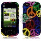 Peace Sign Design Hard 2-Pc Snap On Faceplate Case for Motorola Cliq XT (T-Mobile)