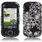 Black Skulls Design Hard 2-Pc Snap On Faceplate Case for Motorola Cliq XT (T-Mobile)
