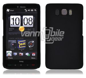 Black Hard 1-Pc Rubberized "Back/Rear" Case for HTC HD2 (T-Mobile)
