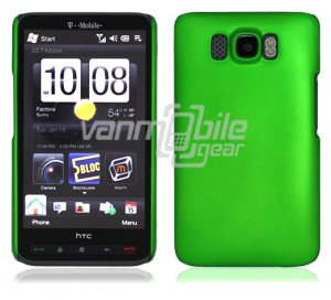 Green Hard 1-Pc Rubberized "Back/Rear" Case for HTC HD2 (T-Mobile)