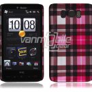 Pink Plaid Design Hard 1-Pc "Back/Rear" Case for HTC HD2 (T-Mobile)