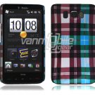 Blue Plaid Design Hard 1-Pc "Back/Rear" Case for HTC HD2 (T-Mobile)