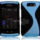 Black/Sky Blue Hard "Robotic" 2-Pc Case for BlackBerry Storm 2 9550