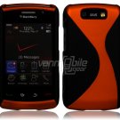 Black/Orange Hard "Robotic" 2-Pc Case for BlackBerry Storm 2 9550