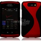 Black/Red Hard "Robotic" 2-Pc Case for BlackBerry Storm 2 9550