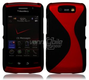 Black/Red Hard "Robotic" 2-Pc Case for BlackBerry Storm 2 9550