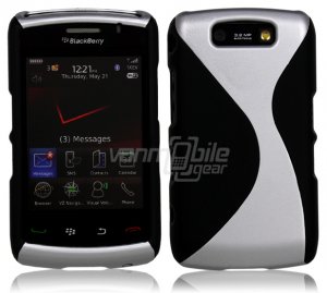 Black/Silver Hard "Robotic" 2-Pc Case for BlackBerry Storm 2 9550