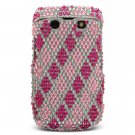 Pink "Diamonds Are Forever" Hard Gem Bling Faceplate Case for BlackBerry Bold 9700