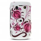 White/Pink Design Hard 2-Pc Design Faceplate Case for BlackBerry Bold 9700