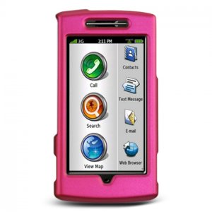 Hot Pink Hard "Rubber Feel" Case for Garmin Nuvifone G60 (AT&T)