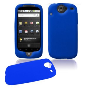 Soft Rubber Silicone Skin Cover Case for Google Nexus One - Blue