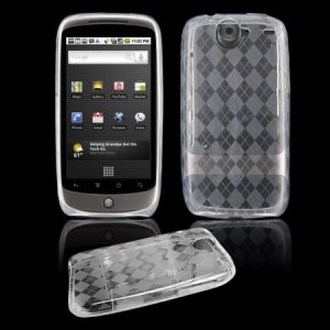 Clear Hard "Semi-Transparent" Gel Argyle Design Cover for Google Nexus One
