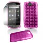 Pink Hard "Semi-Transparent" Gel Argyle Design Cover for Google Nexus One