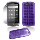 Purple Hard "Semi-Transparent" Gel Argyle Design Cover for Google Nexus One