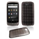 Black/Smoke Hard "Semi-Transparent" Gel Argyle Design Cover for Google Nexus One
