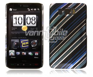 Blue/Black Design 1-Pc Hard Case for HTC HD2 (T-Mobile)