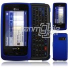 Dark Blue Hard 2-Pc "Rubberize" Plastic Snap On Faceplate Case for LG Rumor Touch (Sprint)
