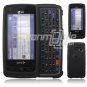 Black Hard 2-Pc "Rubberize" Plastic Snap On Faceplate Case for LG Rumor Touch (Sprint)