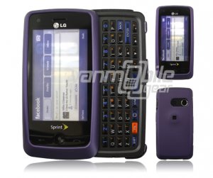 Lavender Hard 2-Pc "Rubberize" Plastic Snap On Faceplate Case for LG Rumor Touch (Sprint)