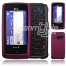 Hot Pink Hard 2-Pc "Rubberize" Plastic Snap On Faceplate Case for LG Rumor Touch (Sprint)