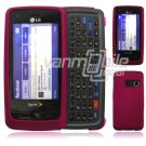 Purple Hard 2-Pc "Rubberize" Plastic Snap On Faceplate Case for LG Rumor Touch (Sprint)