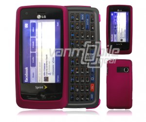 Purple Hard 2-Pc "Rubberize" Plastic Snap On Faceplate Case for LG Rumor Touch (Sprint)