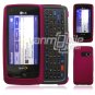 Purple Hard 2-Pc "Rubberize" Plastic Snap On Faceplate Case for LG Rumor Touch (Sprint)