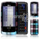 Blue Design Hard 2-Pc Snap On Faceplate Case for LG Rumor Touch (Sprint)