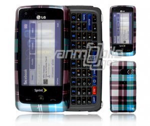 Blue Design Hard 2-Pc Snap On Faceplate Case for LG Rumor Touch (Sprint)