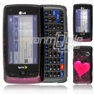Red Heart Design Hard 2-Pc Snap On Faceplate Case for LG Rumor Touch (Sprint)