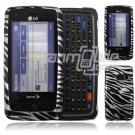 Black/Silver Zebra Design Hard 2-Pc Snap On Faceplate Case for LG Rumor Touch (Sprint)