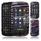 Purple/Black Zebra Stripes Hard 2-Pc Case for Samsung Reality U820 (Verizon Wireless)